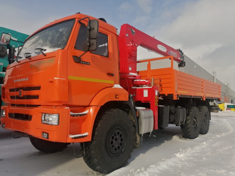 Автомобиль бортовой 438240 на шасси Камаз 43118-73094-50 с КМУ HORYONG HRS206