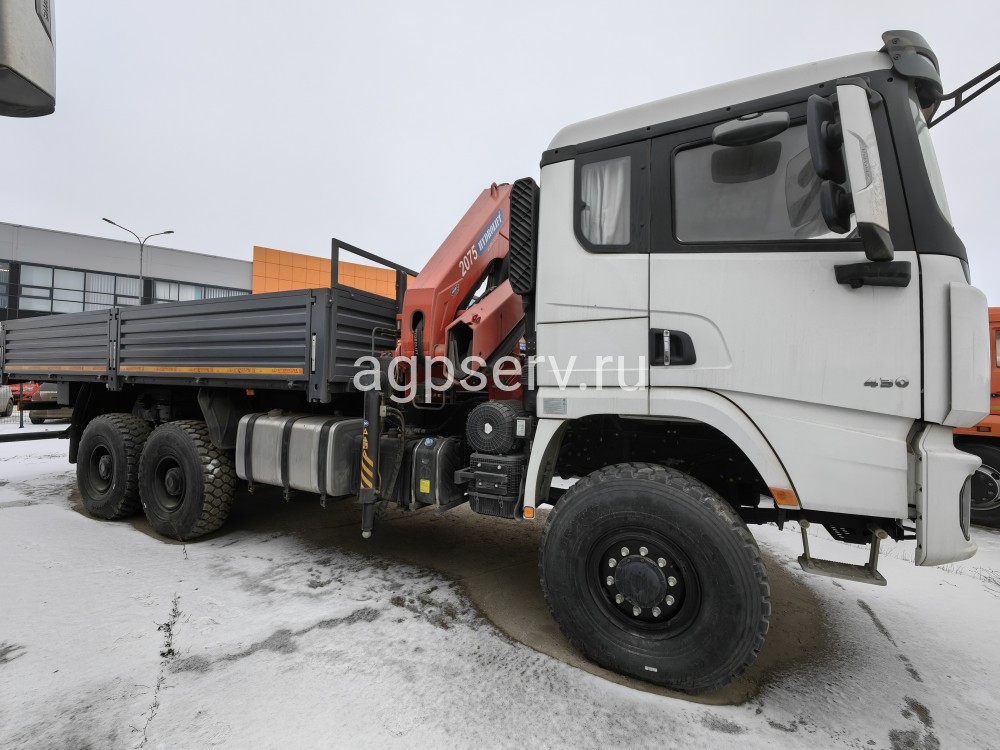 Автомобиль бортовой на шасси SHACMAN 6х6 с КМУ Hydrolift 2075 (односкатная ошиновка)